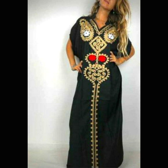 Bohemian Kaftan Maxi Dress - Picture 1 of 5